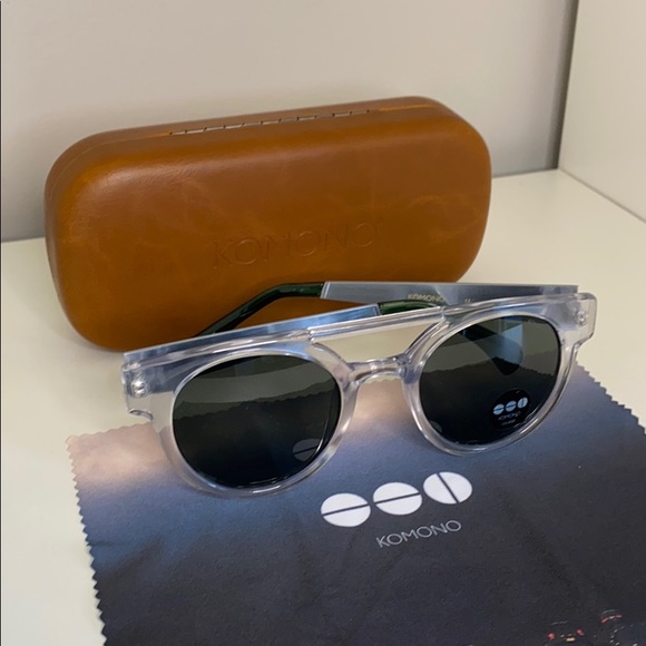 Komono Womens Sunglasses NEW Round Dreyfuss clear silver - Picture 4 of 16